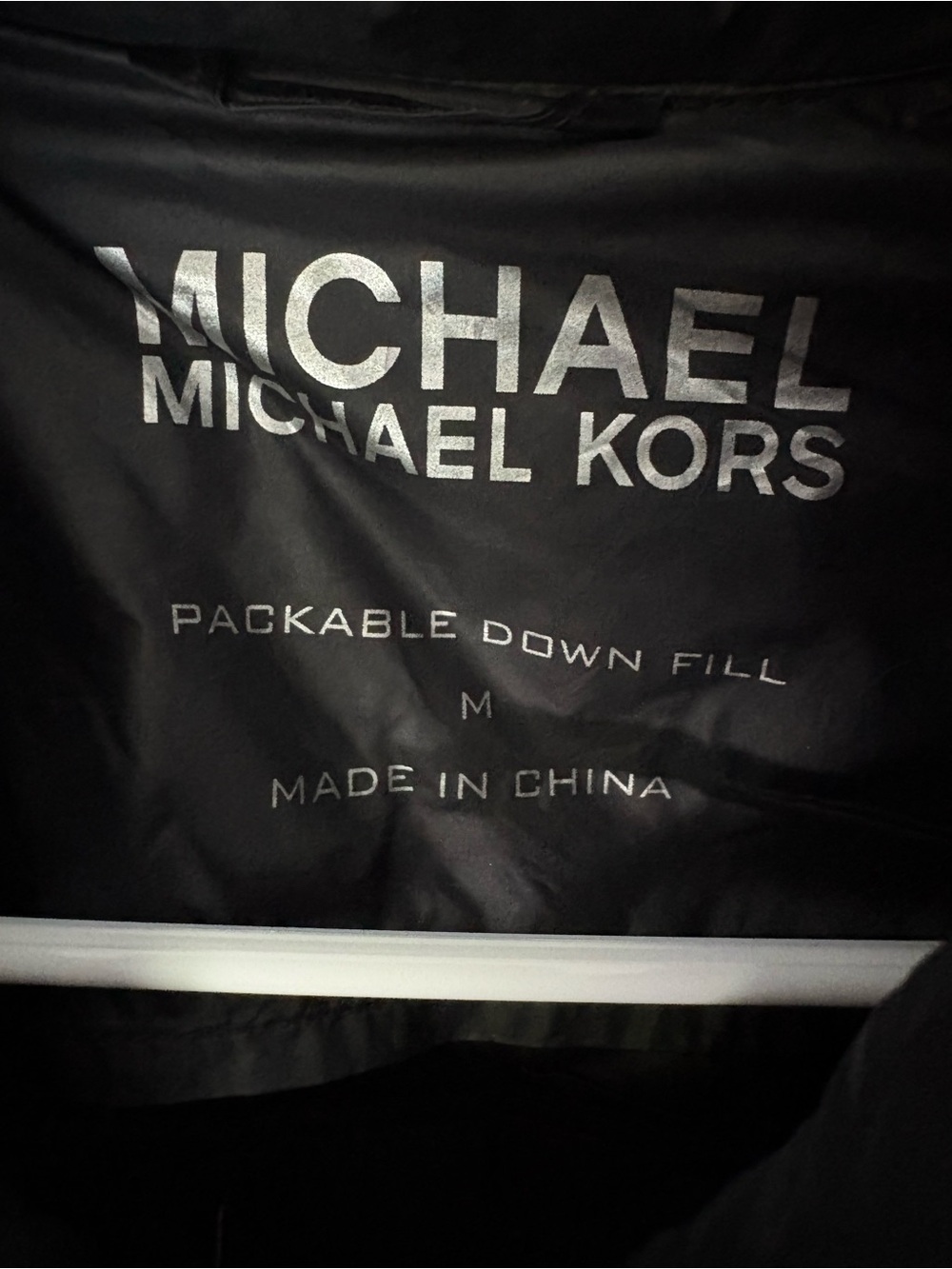Michael Kors Packable Down Puffer full zip jacket coat women sz M missing hoodie - Picture 4 of 8